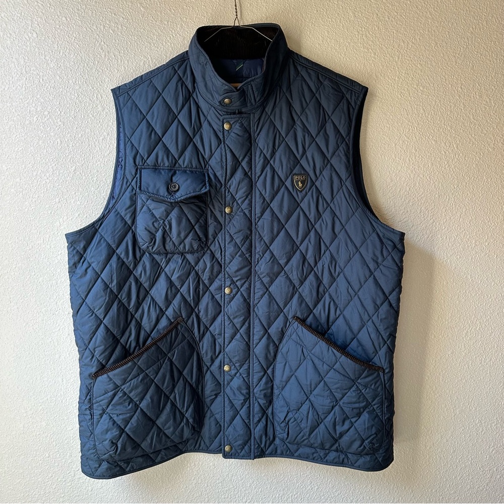 Ralph Lauren Men's Blue The Beaton Water-repellent Quilted Vest Size 2XLT